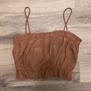 SHEIN Brown Ruched Camisole Top